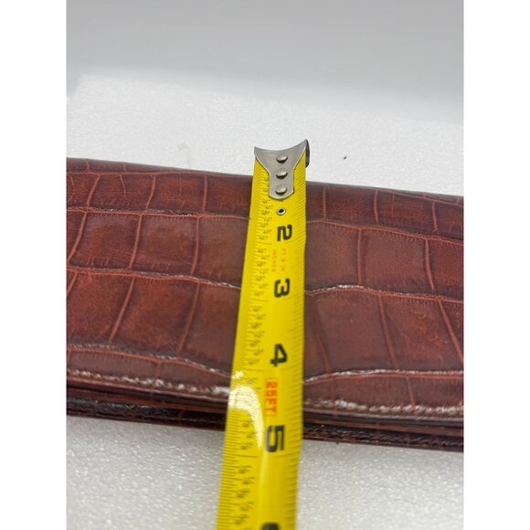 Vintage Glen Miller for Ann Turk Long Envelope Style Purse Bag Brown with Silver - Picture 9 of 9